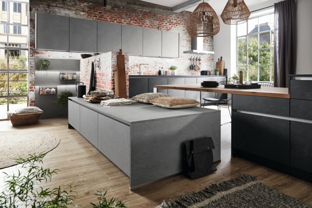 Nobilia Stone Open Plan Kitchen 2 | German Kitchen Outlet Greenhill, Sheffield