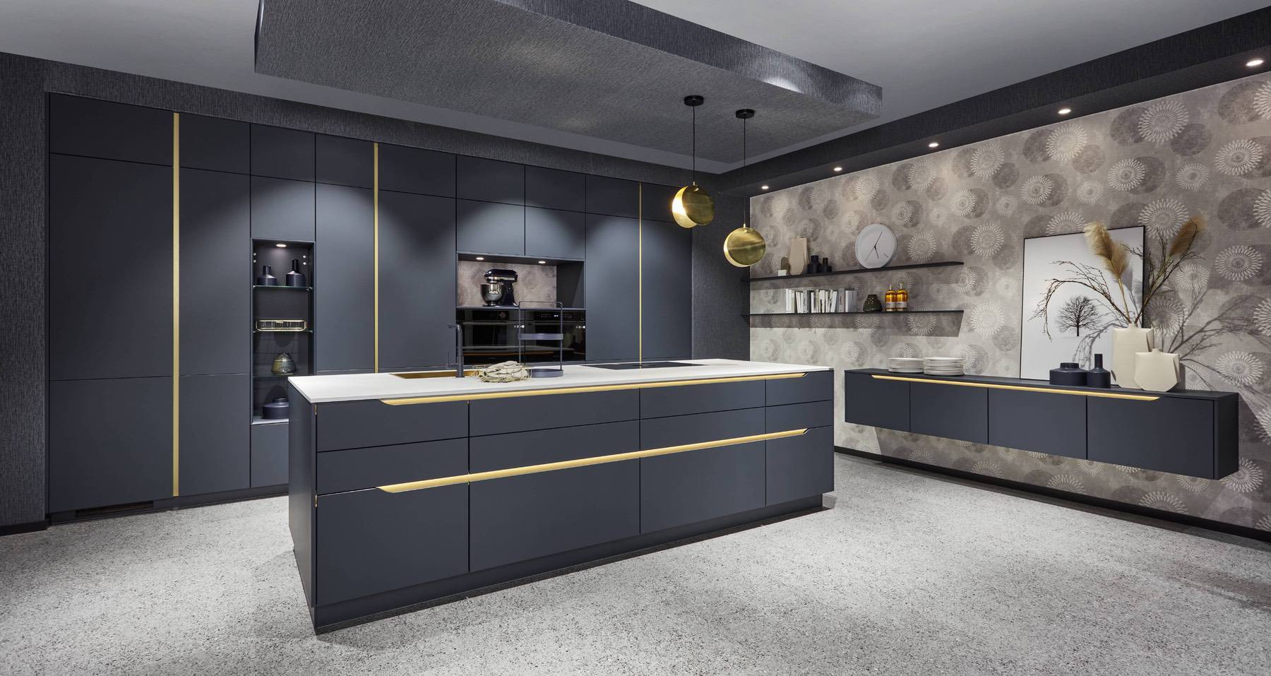 Nobilia Dark Feature Wall Kitchen | Lead Wolf, Gotham